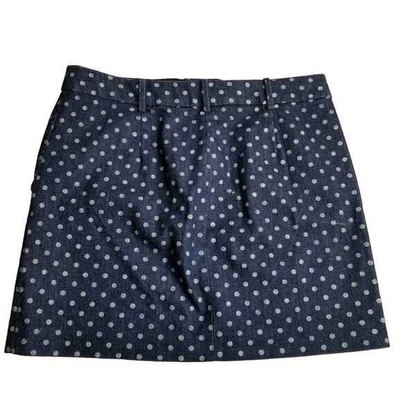 J Crew Navy White Dot Mini Skirt Excellent Size 4 - Picture 1 of 5